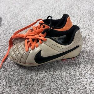 Nike Kids Sneakers - Cream and Black with Orange Accents